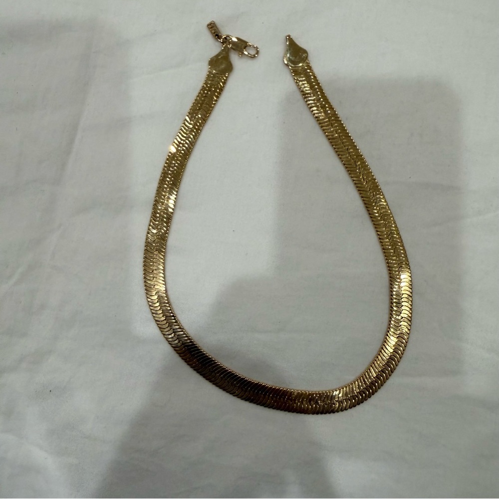Vanessa Mooney Ghostface Chain Thick Snake Gold Necklace 24k gold plated - Picture 11 of 12